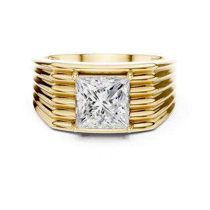 Yellow Gold Princess Cut Diamond Solitaire Band - 2.30CTW