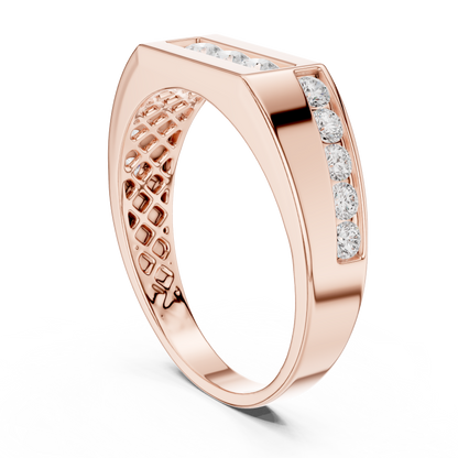 White Gold 3-Stone Diamond Band | 0.55CTW Channel Set Geometric Ring