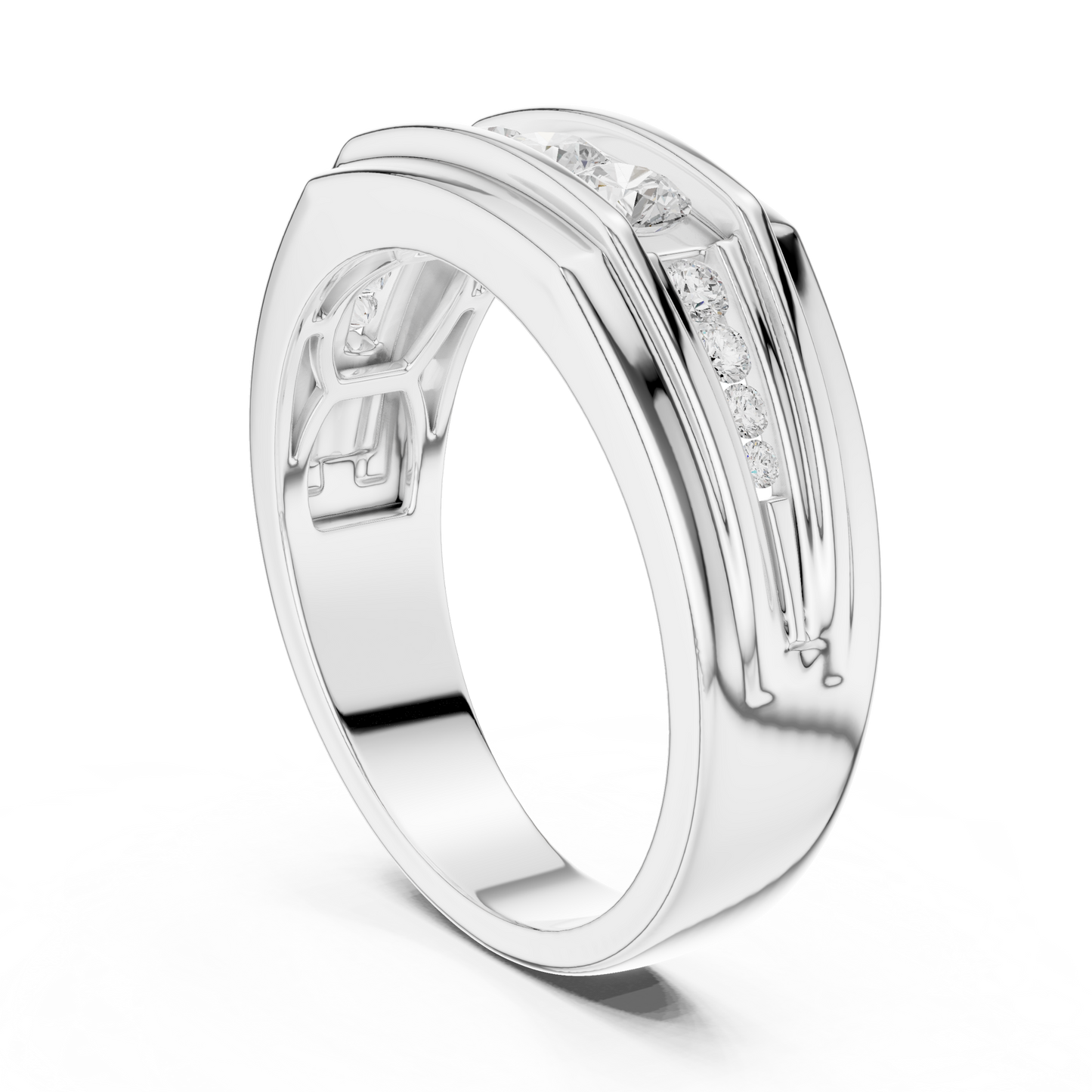 Yellow Gold Graduating Diamond Band - 0.59CTW Channel Set Statement Ring