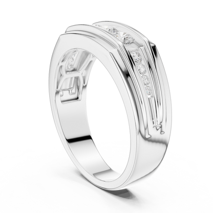 Yellow Gold Graduating Diamond Band - 0.59CTW Channel Set Statement Ring