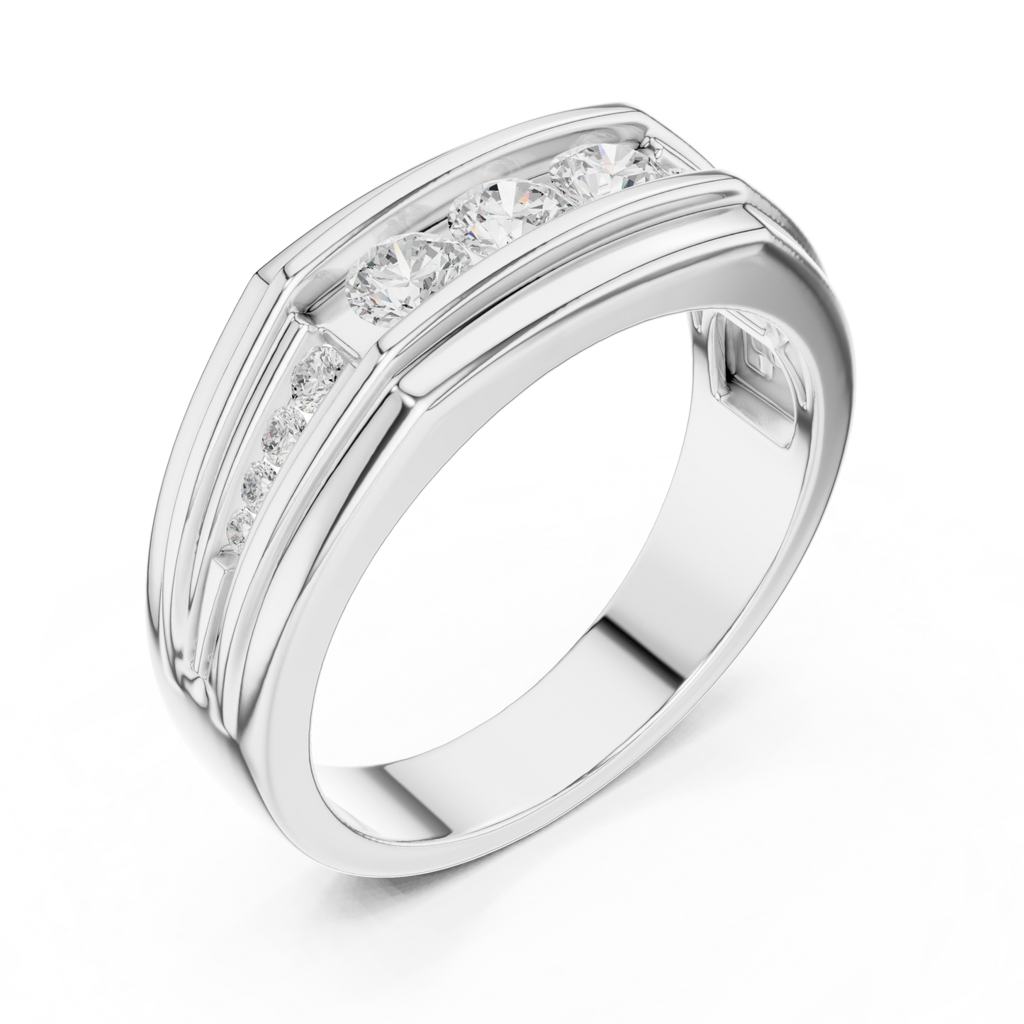 Yellow Gold Graduating Diamond Band - 0.59CTW Channel Set Statement Ring