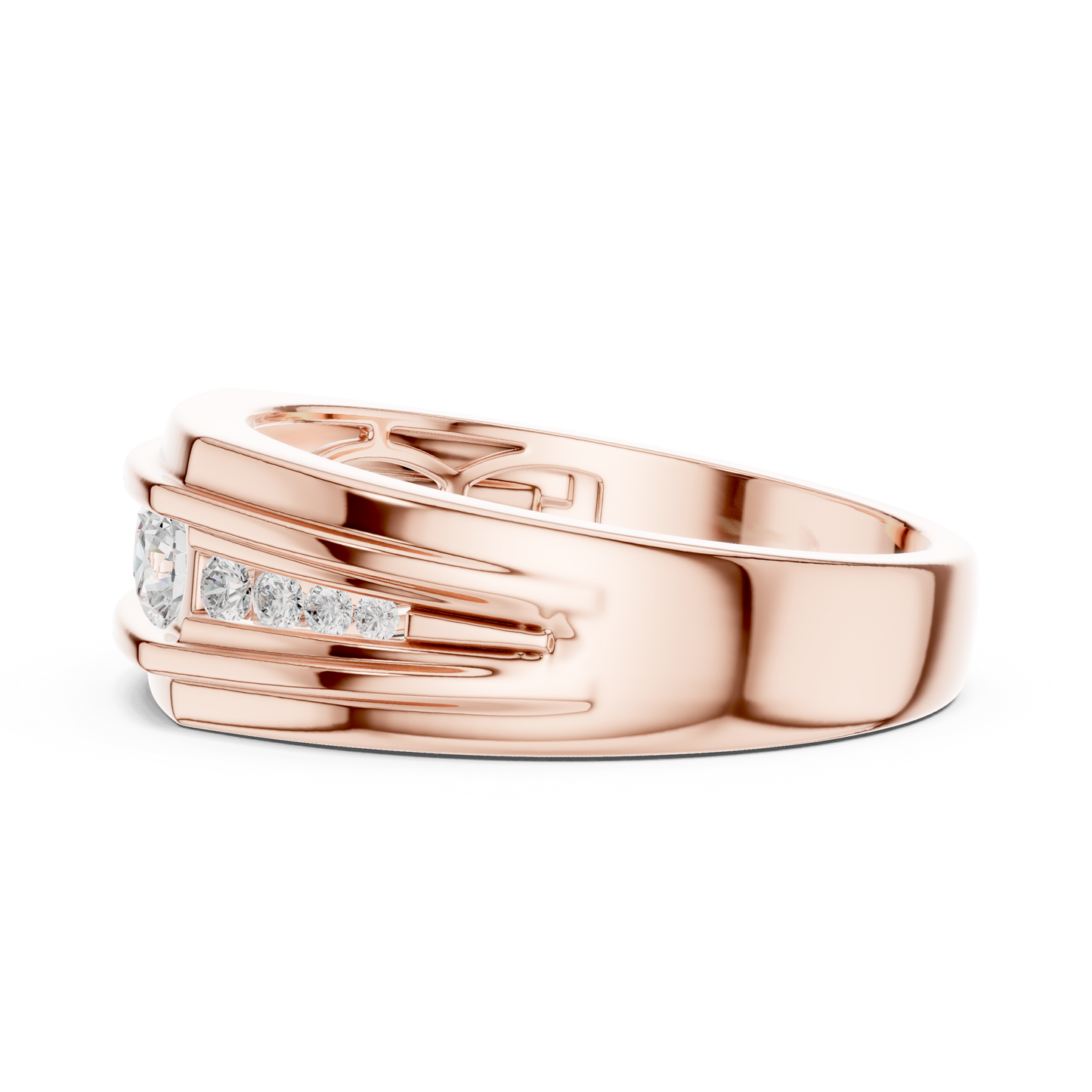 Yellow Gold Graduating Diamond Band - 0.59CTW Channel Set Statement Ring