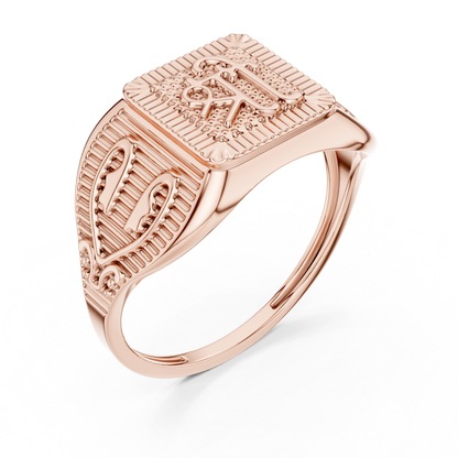 Yellow Gold Divine "Shree" Signet Ring