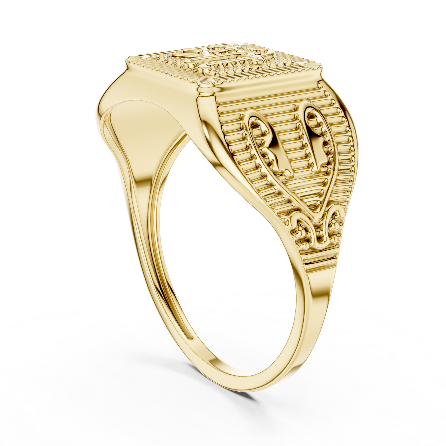 Yellow Gold Divine "Shree" Signet Ring