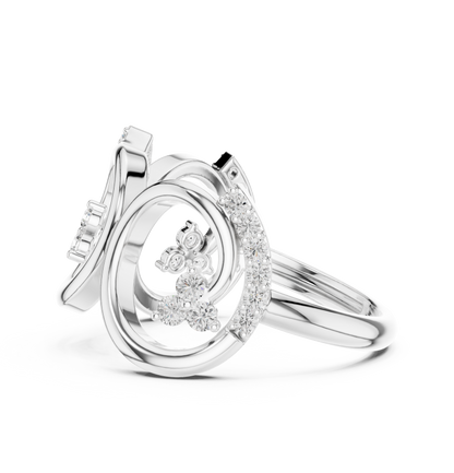 0.30ctw Wide Geometric Diamond Open Ring | Gold Statement Band
