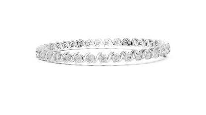 3.6CTW Round Diamond S-Link Swirl Bracelet - Yellow Gold