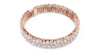 The Botanical Brilliance: Yellow Gold Multi-Shape Diamond "Wildflower" Bracelet