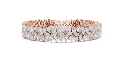 The Botanical Brilliance: Yellow Gold Multi-Shape Diamond "Wildflower" Bracelet
