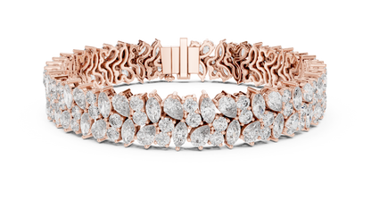The Botanical Brilliance: Yellow Gold Multi-Shape Diamond "Wildflower" Bracelet