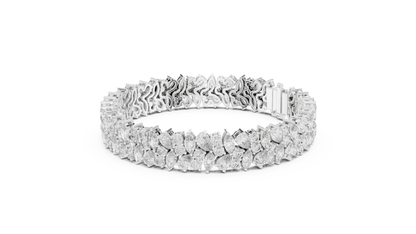 The Botanical Brilliance: Yellow Gold Multi-Shape Diamond "Wildflower" Bracelet