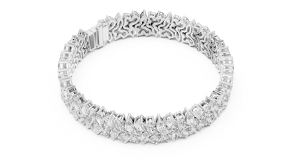 The Botanical Brilliance: Yellow Gold Multi-Shape Diamond "Wildflower" Bracelet