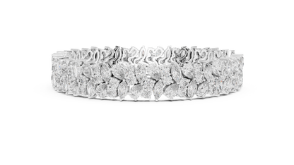 The Botanical Brilliance: Yellow Gold Multi-Shape Diamond "Wildflower" Bracelet