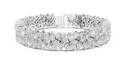 The Botanical Brilliance: Yellow Gold Multi-Shape Diamond "Wildflower" Bracelet
