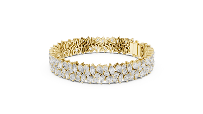 The Botanical Brilliance: Yellow Gold Multi-Shape Diamond "Wildflower" Bracelet