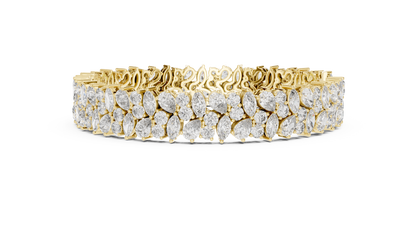 The Botanical Brilliance: Yellow Gold Multi-Shape Diamond "Wildflower" Bracelet