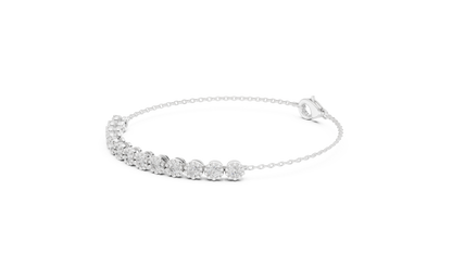 1.43CTW Round Diamond Vintage Milgrain Chain Bracelet | Solid Gold
