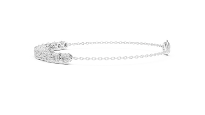 1.43CTW Round Diamond Vintage Milgrain Chain Bracelet | Solid Gold