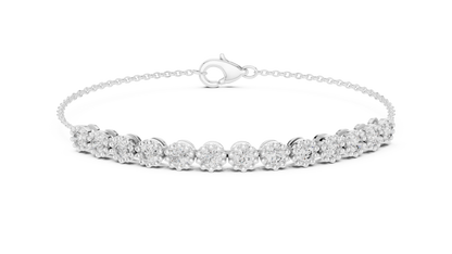1.43CTW Round Diamond Vintage Milgrain Chain Bracelet | Solid Gold