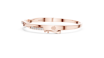 0.7CTW Twisted Wave Pavé Diamond Bangle in Yellow Gold