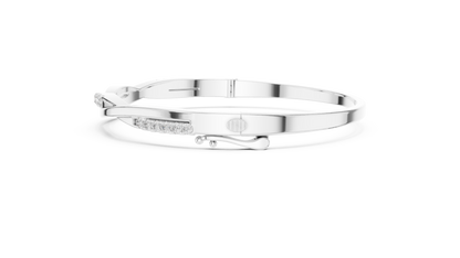 0.7CTW Twisted Wave Pavé Diamond Bangle in Yellow Gold