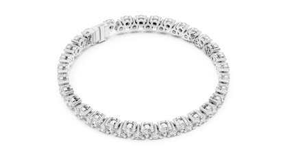 6.2CTW Two-Row Round Diamond Zigzag Tennis Bracelet | Yellow Gold