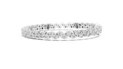 6.2CTW Two-Row Round Diamond Zigzag Tennis Bracelet | Yellow Gold
