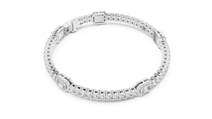 5.28CTW Yellow Gold Emerald Cut Diamond Halo Tennis Bracelet