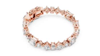 20.07CTW Multi-Shape Mixed Diamond Tennis Bracelet | Yellow Gold