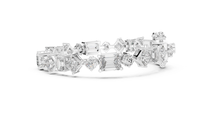 20.07CTW Multi-Shape Mixed Diamond Tennis Bracelet | Yellow Gold