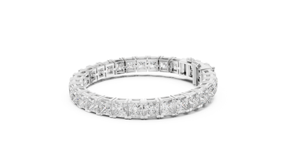 24.28CTW Princess Cut Diamond Box Link Bracelet in Yellow Gold