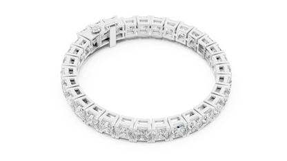 24.28CTW Princess Cut Diamond Box Link Bracelet in Yellow Gold