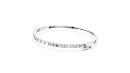 0.51CTW Yellow Gold Diamond Bar Bangle Bracelet | Stackable Diamond Station Luxury