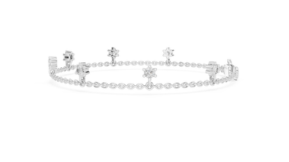 0.77ctw Round Diamond Dangle Charm Bracelet in Yellow Gold