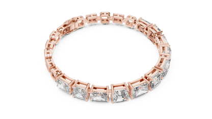 13.44CTW Emerald & Radiant Cut Alternating Tennis Bracelet - Yellow Gold