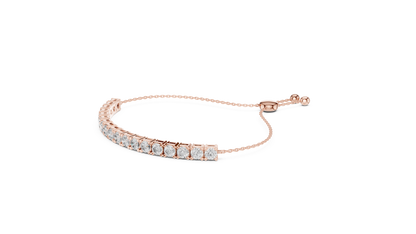 5.94CTW Round Diamond Tennis Bolo Bracelet in Yellow Gold