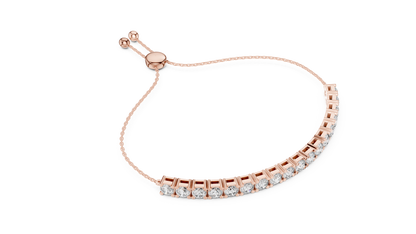 5.94CTW Round Diamond Tennis Bolo Bracelet in Yellow Gold