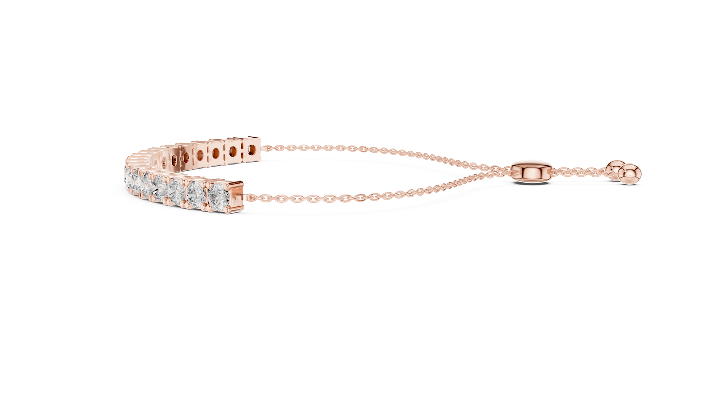 5.94CTW Round Diamond Tennis Bolo Bracelet in Yellow Gold