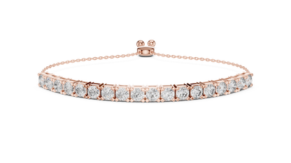 5.94CTW Round Diamond Tennis Bolo Bracelet in Yellow Gold