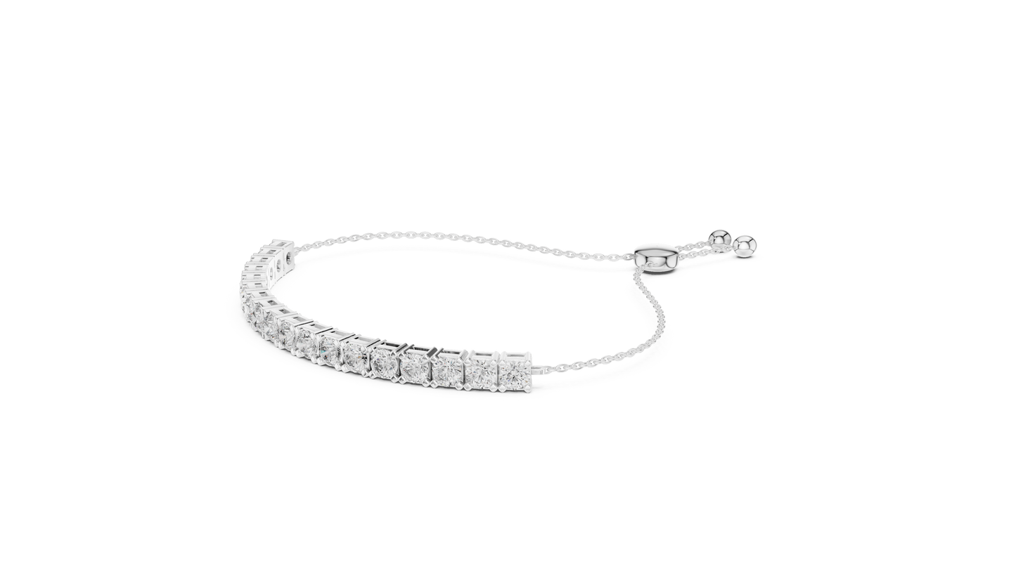 5.94CTW Round Diamond Tennis Bolo Bracelet in Yellow Gold