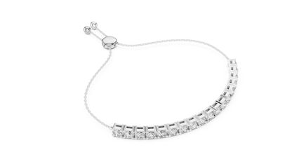 5.94CTW Round Diamond Tennis Bolo Bracelet in Yellow Gold