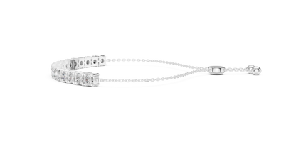 5.94CTW Round Diamond Tennis Bolo Bracelet in Yellow Gold