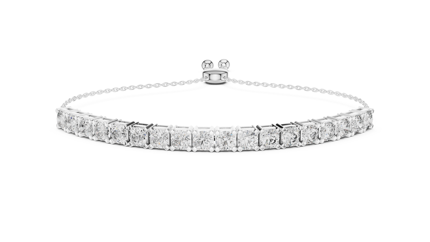 5.94CTW Round Diamond Tennis Bolo Bracelet in Yellow Gold