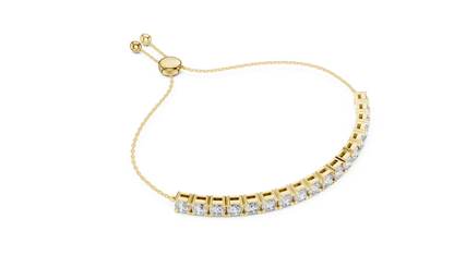 5.94CTW Round Diamond Tennis Bolo Bracelet in Yellow Gold