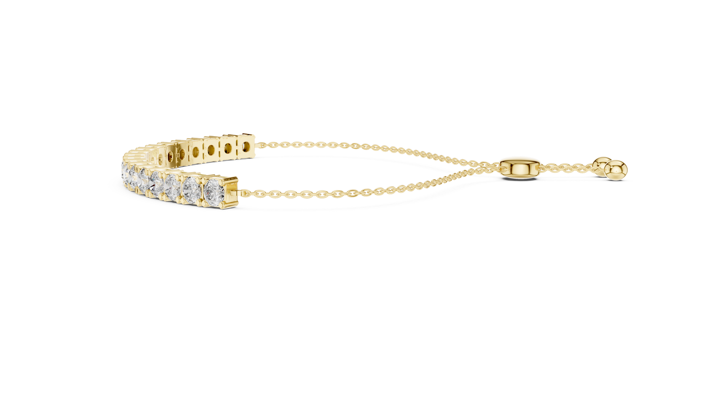5.94CTW Round Diamond Tennis Bolo Bracelet in Yellow Gold