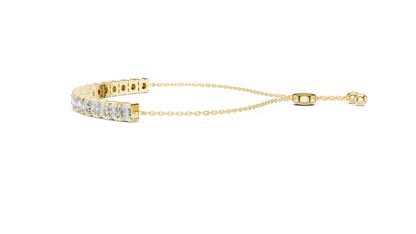 5.94CTW Round Diamond Tennis Bolo Bracelet in Yellow Gold