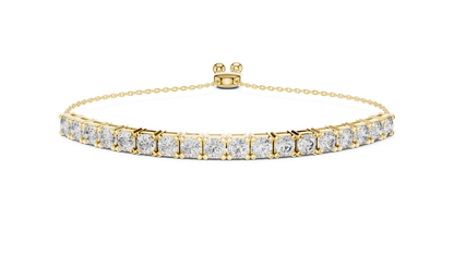 5.94CTW Round Diamond Tennis Bolo Bracelet in Yellow Gold