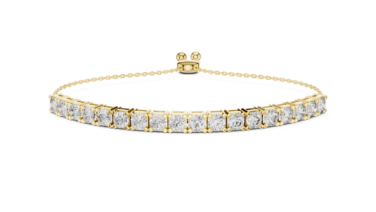 5.94CTW Round Diamond Tennis Bolo Bracelet in Yellow Gold