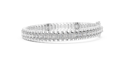 12CTW Vertical Emerald Cut Diamond Watch Link Bracelet - Yellow Gold