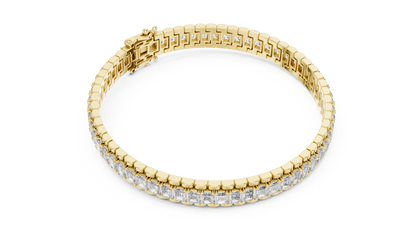 12CTW Vertical Emerald Cut Diamond Watch Link Bracelet - Yellow Gold