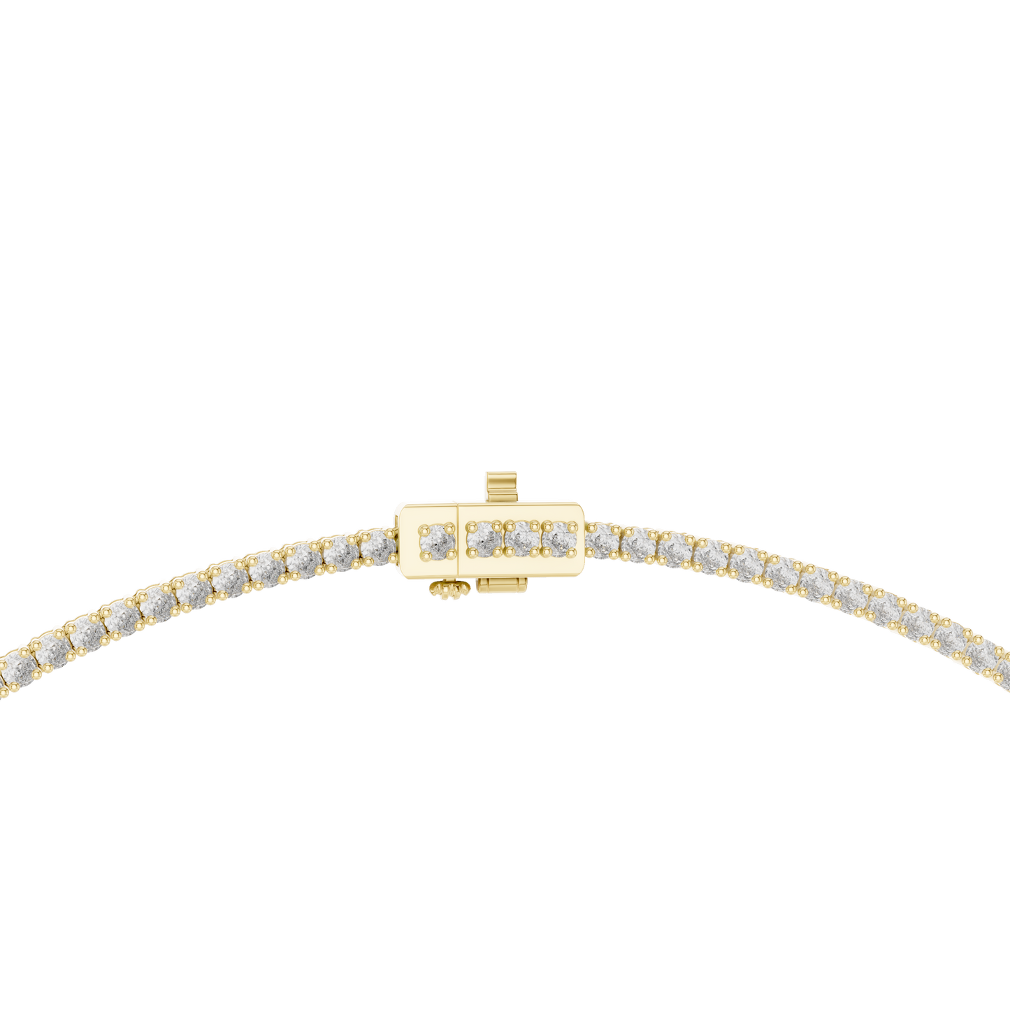 4.53ctw Yellow Gold Diamond Tennis Necklace with Pear-Cut Drop Pendant Necklace